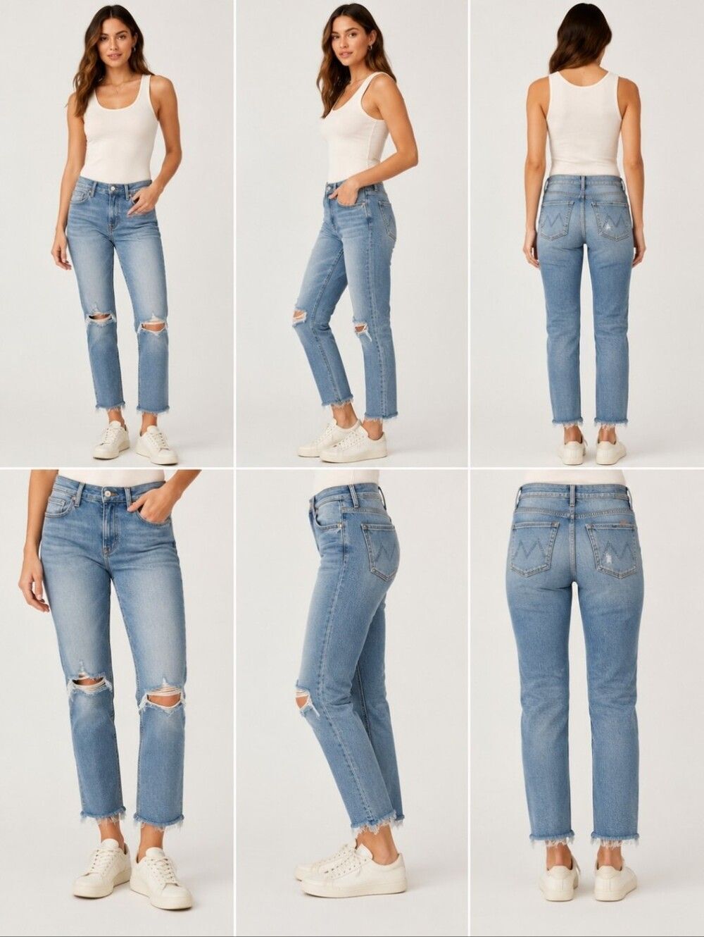MOTHER The Rascal Ankle Snippet Jeans 26 Super Blast From The Past Distressed